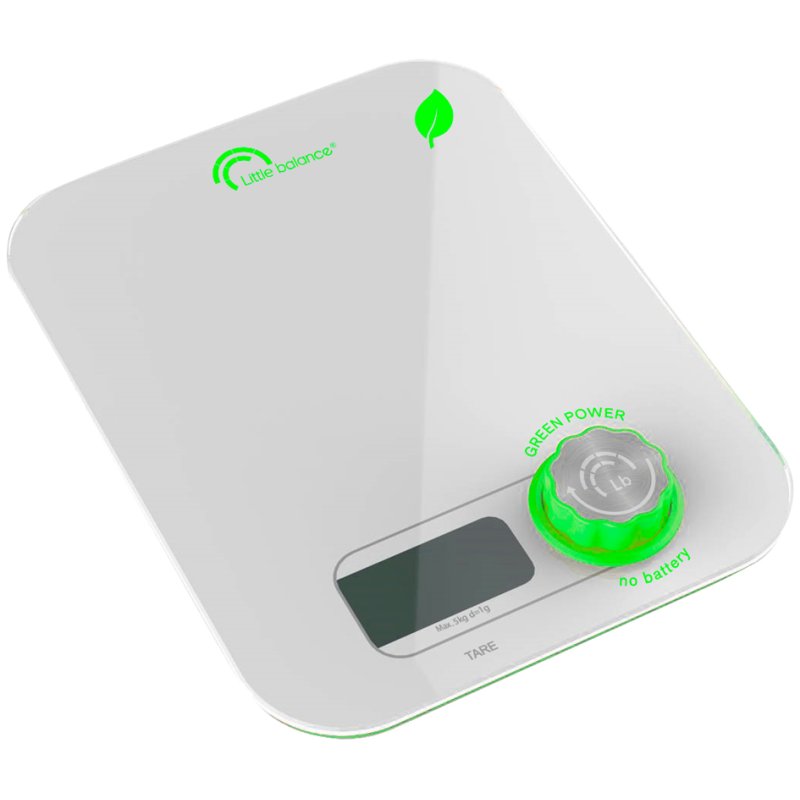 Little balance keukenweegschaal Kinetic, kinetisch, wit/groen, 5 kg